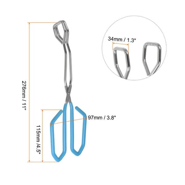 2pcs Stainless Steel Scissor Tongs 11" Barbecue Grilling Tongs with